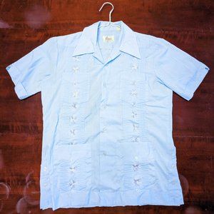 Vintage Guayabera Shirt - 1970s - Medium - 15"-15½"